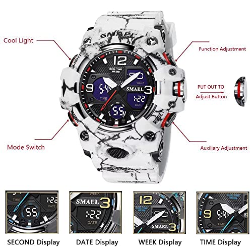 Foto 6 pulgar | Reloj Smael Digital Militar Impermeable y Multifunción para Hombre