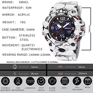 Foto 6 | Reloj Smael Digital Militar Impermeable y Multifunción para Hombre