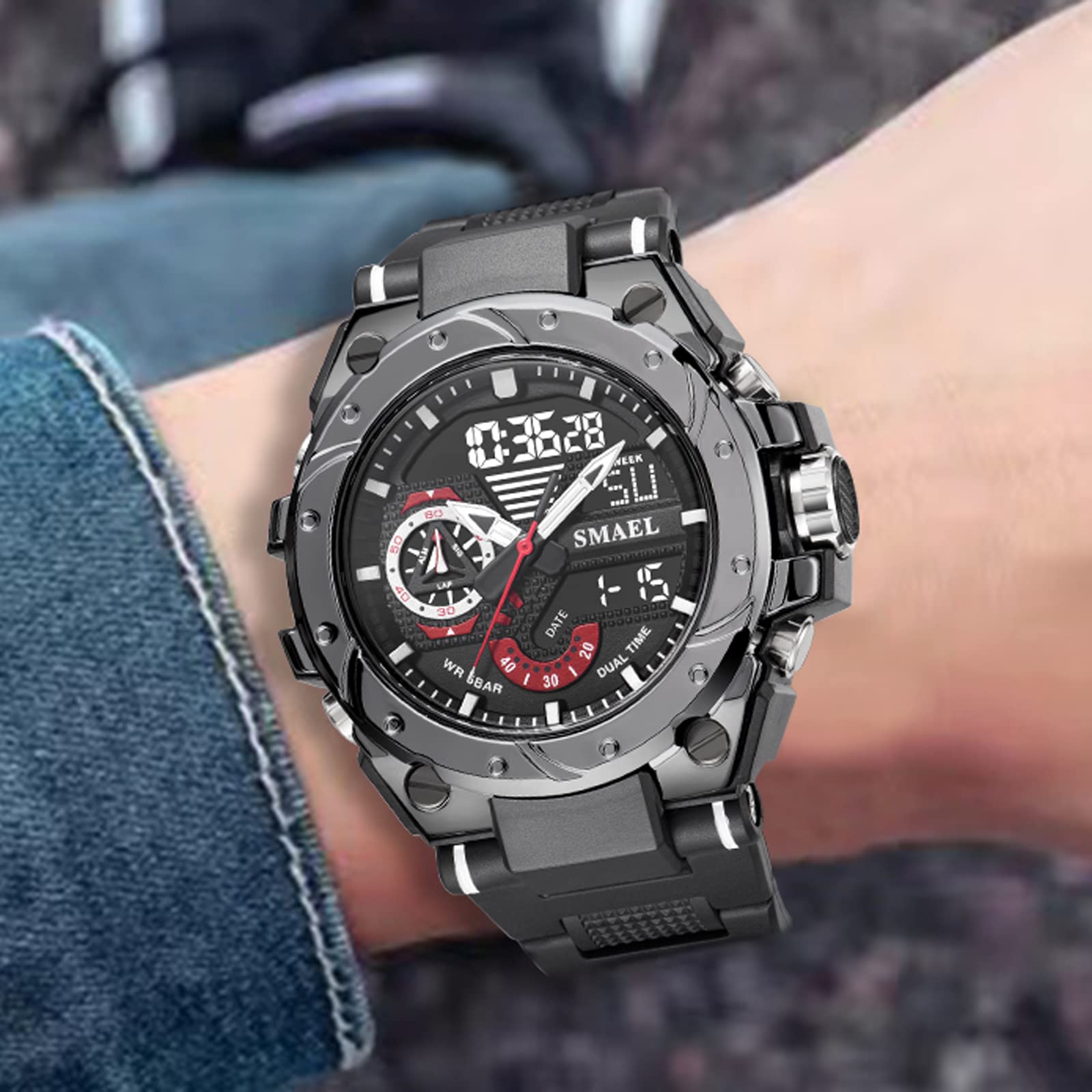 Foto 3 pulgar | Venta Internacional - Reloj Deportivo Cnbro Digital Táctico Para Hombre, Resistente Al Agua, 50 M