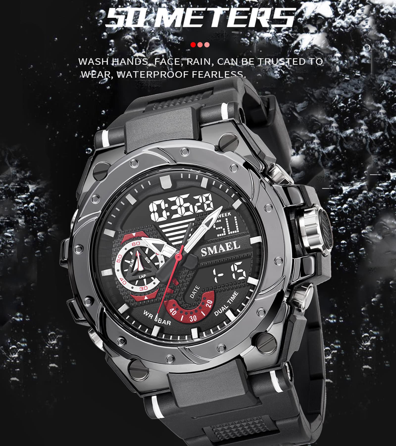 Foto 5 pulgar | Venta Internacional - Reloj Deportivo Cnbro Digital Táctico Para Hombre, Resistente Al Agua, 50 M