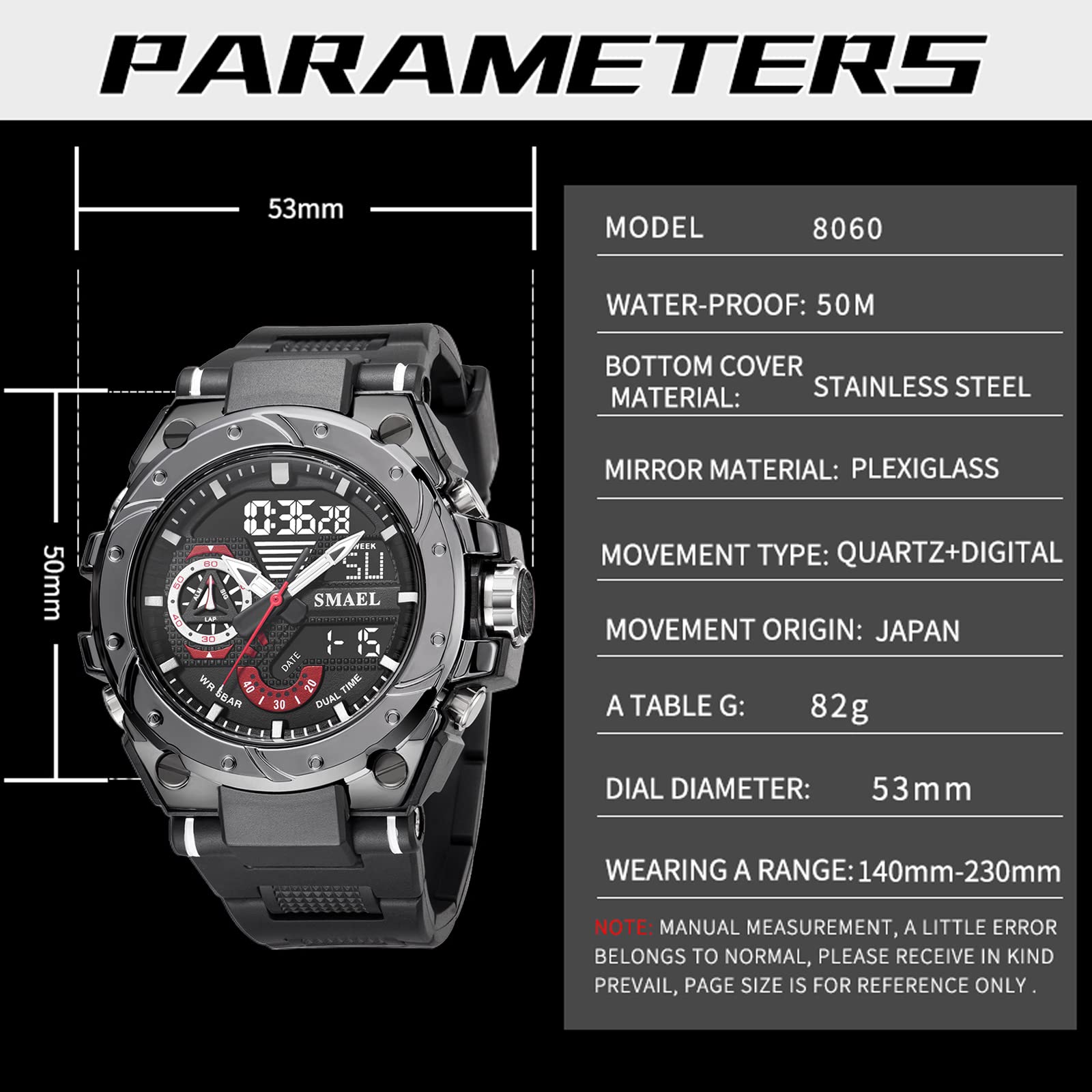 Foto 7 pulgar | Venta Internacional - Reloj Deportivo Cnbro Digital Táctico Para Hombre, Resistente Al Agua, 50 M