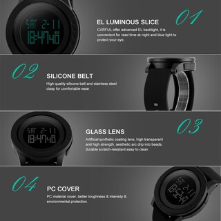 Foto 4 | Venta Internacional - Reloj Carful Digital Sport Para Hombre Con Retroiluminación Impermeable