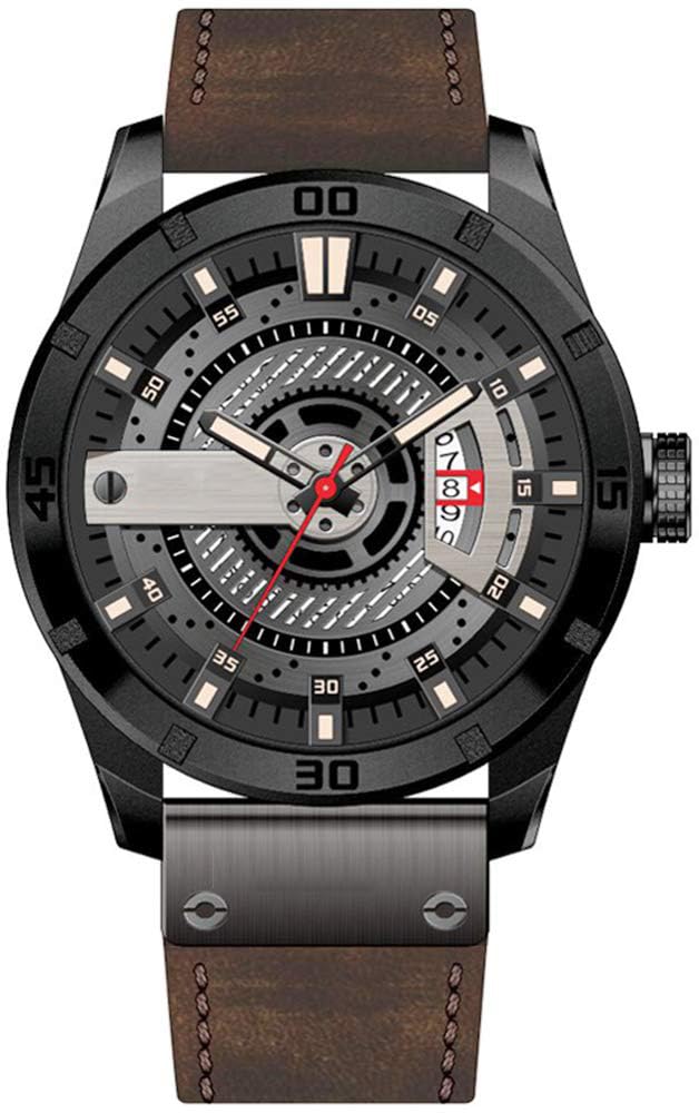 Foto 1 | Venta Internacional - Reloj Fanmis, Correa De Piel Para Hombre, Chapada En Negro, 30 M, Resistente Al Agua