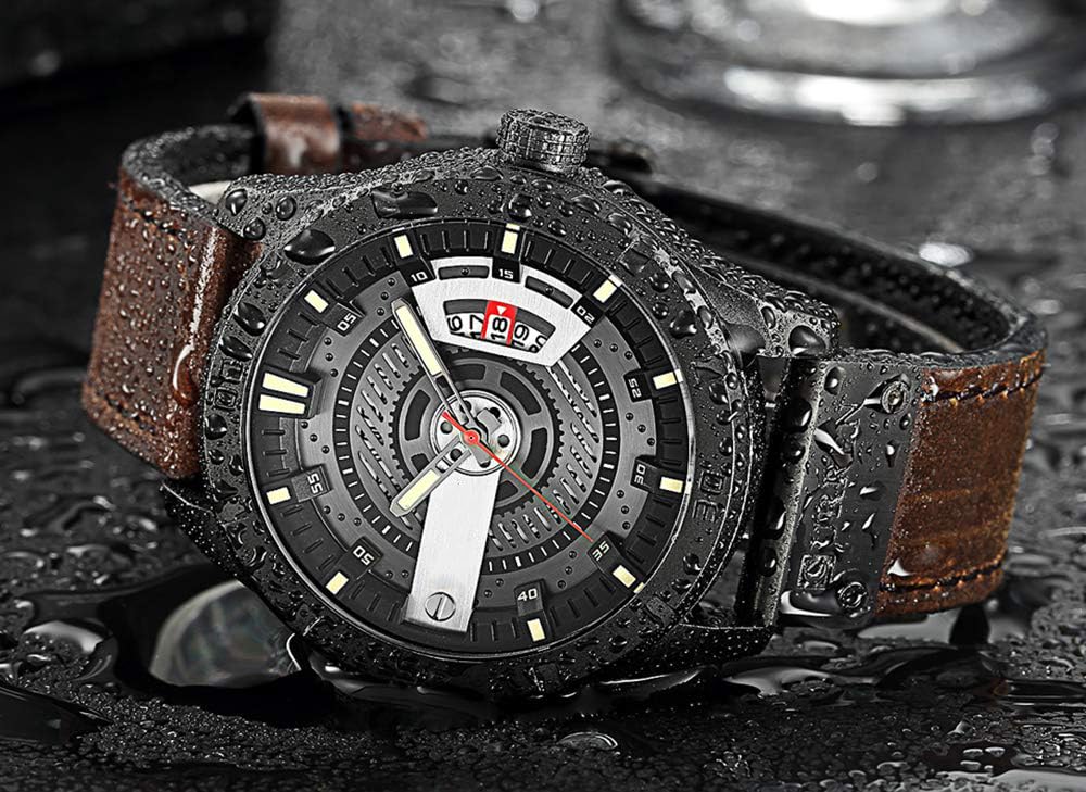 Foto 2 | Venta Internacional - Reloj Fanmis, Correa De Piel Para Hombre, Chapada En Negro, 30 M, Resistente Al Agua