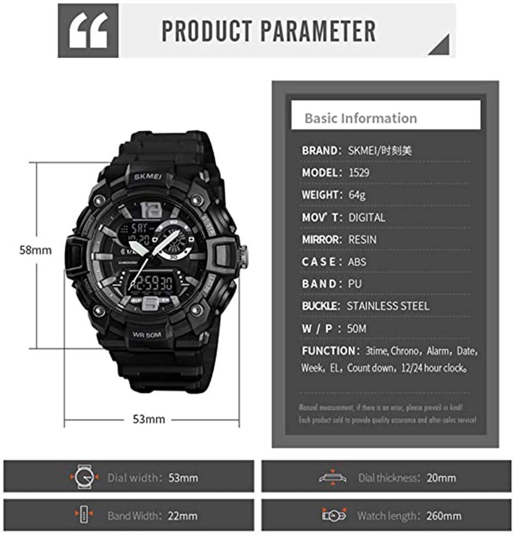 Foto 5 pulgar | Venta Internacional - Reloj Deportivo Digital Analógico Gosasa Para Hombre, 50 M, Resistente Al Agua
