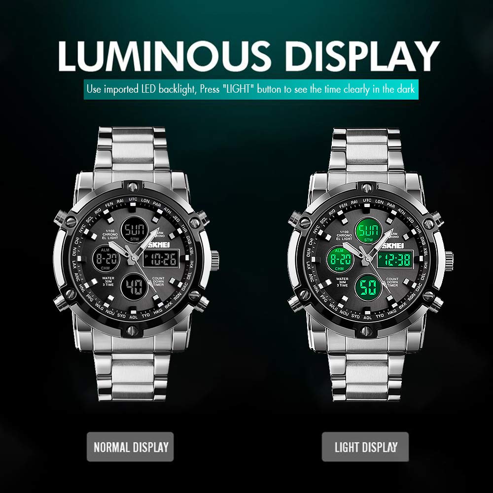 Foto 4 pulgar | Venta Internacional - Reloj Bozlun Con Doble Pantalla Analógica Y Digital Para Hombre