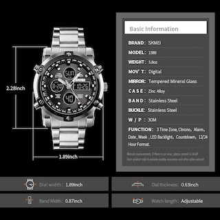Foto 4 | Venta Internacional - Reloj Bozlun Con Doble Pantalla Analógica Y Digital Para Hombre