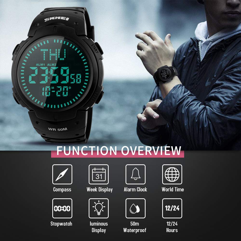 Foto 3 pulgar | Venta Internacional - Reloj Digital Deportivo Militar Survival Compass Led S Para Hombre