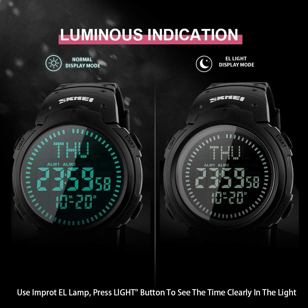 Foto 5 pulgar | Venta Internacional - Reloj Digital Deportivo Militar Survival Compass Led S Para Hombre