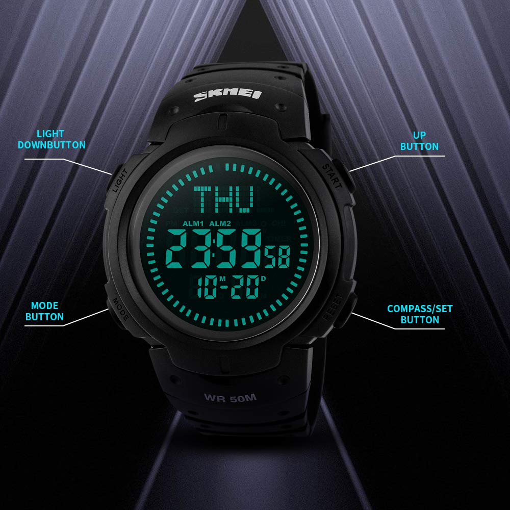 Foto 7 pulgar | Venta Internacional - Reloj Digital Deportivo Militar Survival Compass Led S Para Hombre
