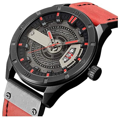 Foto 3 pulgar | Venta Internacional - Reloj Fanmis, Correa De Piel Para Hombre, Chapada En Negro, 30 M, Resistente Al Agua