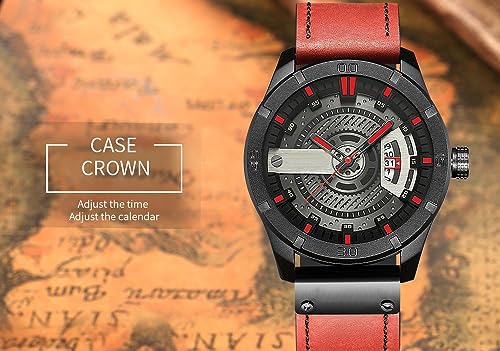 Foto 4 pulgar | Venta Internacional - Reloj Fanmis, Correa De Piel Para Hombre, Chapada En Negro, 30 M, Resistente Al Agua