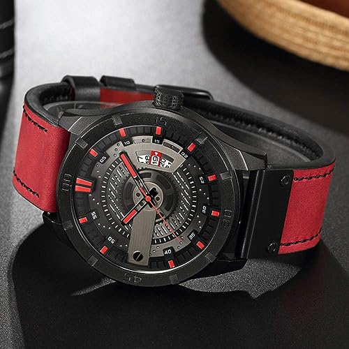 Foto 5 | Venta Internacional - Reloj Fanmis, Correa De Piel Para Hombre, Chapada En Negro, 30 M, Resistente Al Agua