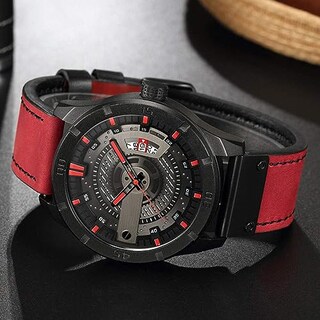 Foto 5 | Venta Internacional - Reloj Fanmis, Correa De Piel Para Hombre, Chapada En Negro, 30 M, Resistente Al Agua