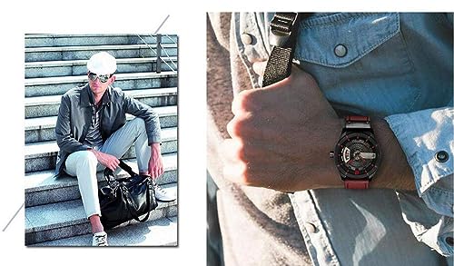 Foto 7 pulgar | Venta Internacional - Reloj Fanmis, Correa De Piel Para Hombre, Chapada En Negro, 30 M, Resistente Al Agua