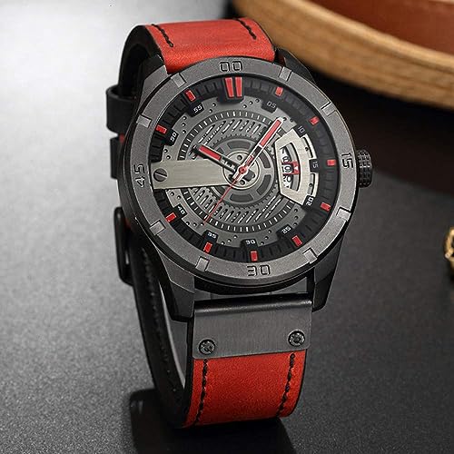 Foto 8 pulgar | Venta Internacional - Reloj Fanmis, Correa De Piel Para Hombre, Chapada En Negro, 30 M, Resistente Al Agua