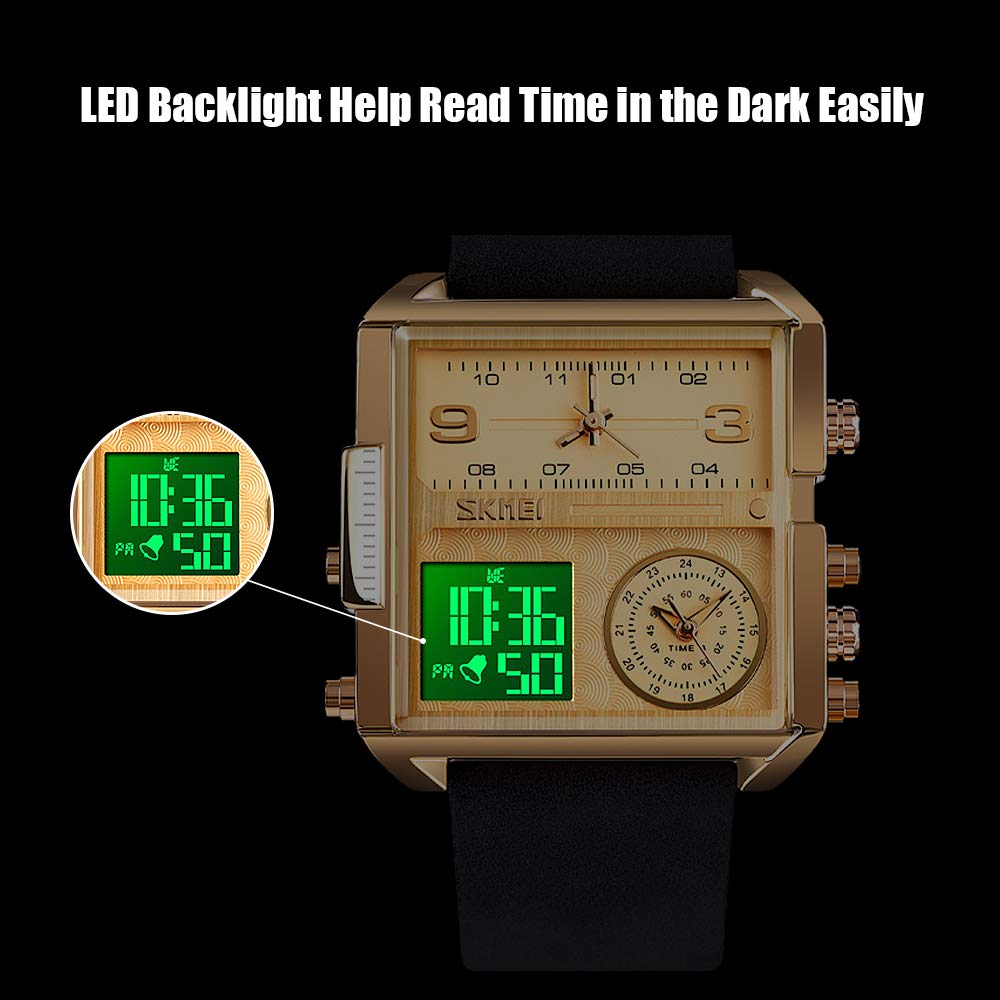 Foto 4 | Venta Internacional - Reloj Bozlun Digital Para Hombre Con Correa De Piel 3 Atm Waterpro