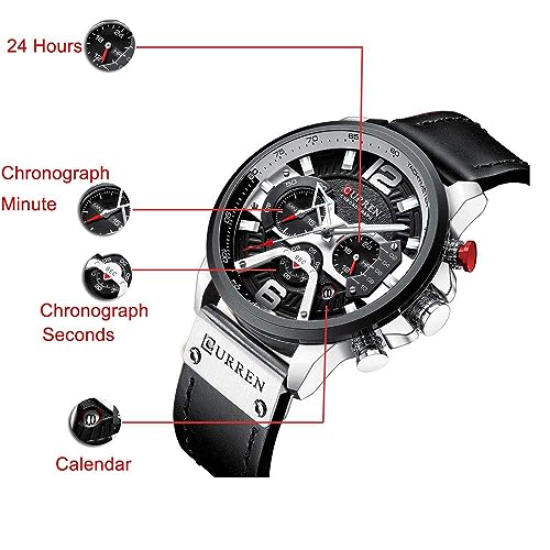 Foto 3 pulgar | Venta Internacional - Reloj Curren 8271 Calendario Analógico De Cuarzo Para Hombre Con Piel