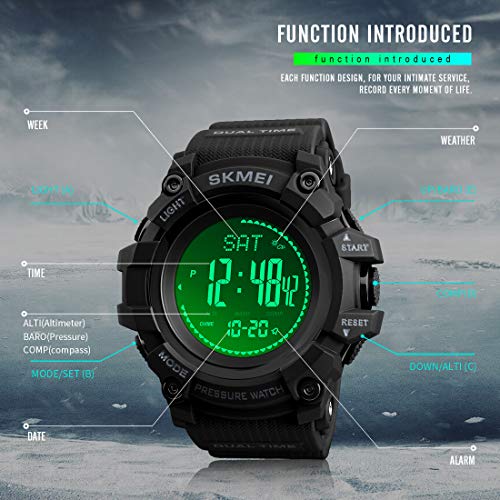 Foto 5 pulgar | Venta Internacional - Reloj Digital Skmei 1358 Compass Para Deportes Al Aire Libre, 5 Atm, Morado