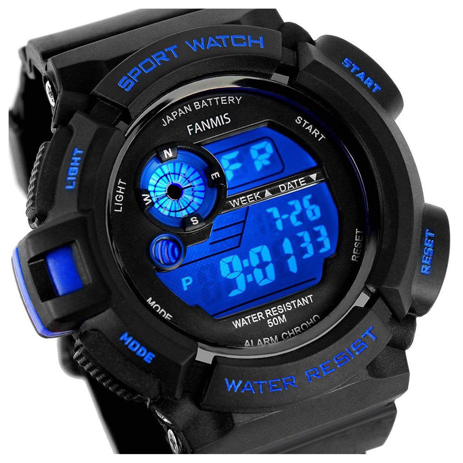 Foto 3 pulgar | Venta Internacional - Reloj Fanmis Sports Con Retroiluminación Led, 50 M, Resistente Al Agua, Color Negro