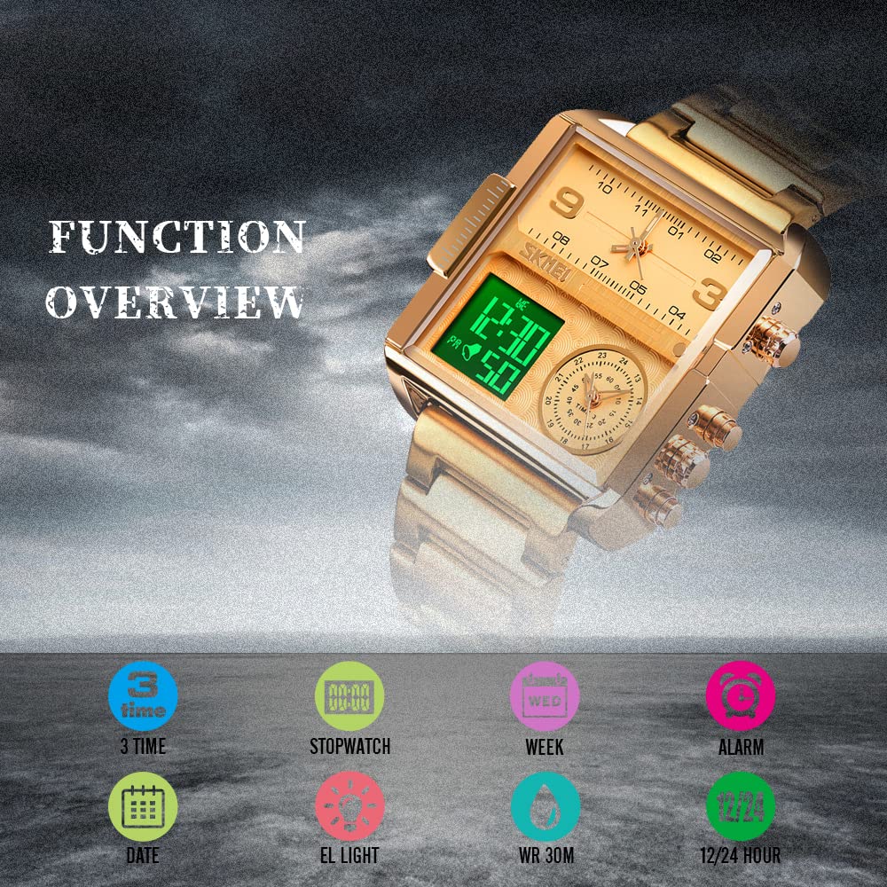 Foto 7 pulgar | Venta Internacional - Reloj Skmei, Correa Digital De Cuero Militar Impermeable Para Hombre