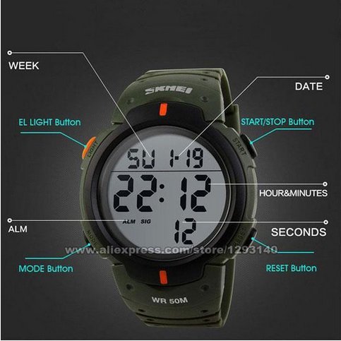 Foto 4 pulgar | Venta Internacional - Reloj Digital Skmei Carlien Military Led Para Hombre A Prueba De Agua