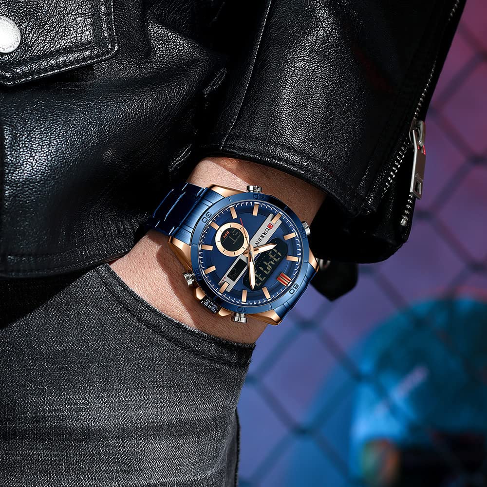 Foto 5 | Venta Internacional - Reloj Electrónico De Cuarzo Matkasur De Doble Movimiento Para Hombre, 48 Mm