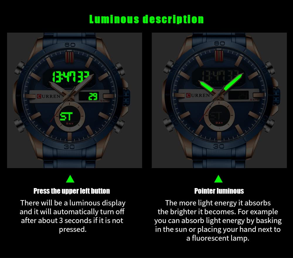 Foto 6 | Venta Internacional - Reloj Electrónico De Cuarzo Matkasur De Doble Movimiento Para Hombre, 48 Mm