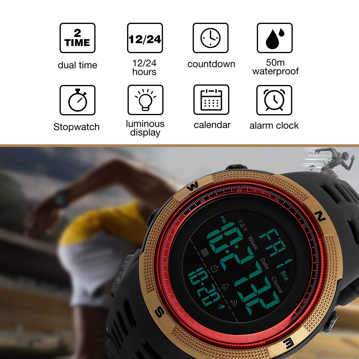 Foto 7 pulgar | Venta Internacional - Reloj Deportivo Digital Kavie Militar Impermeable Para Hombre