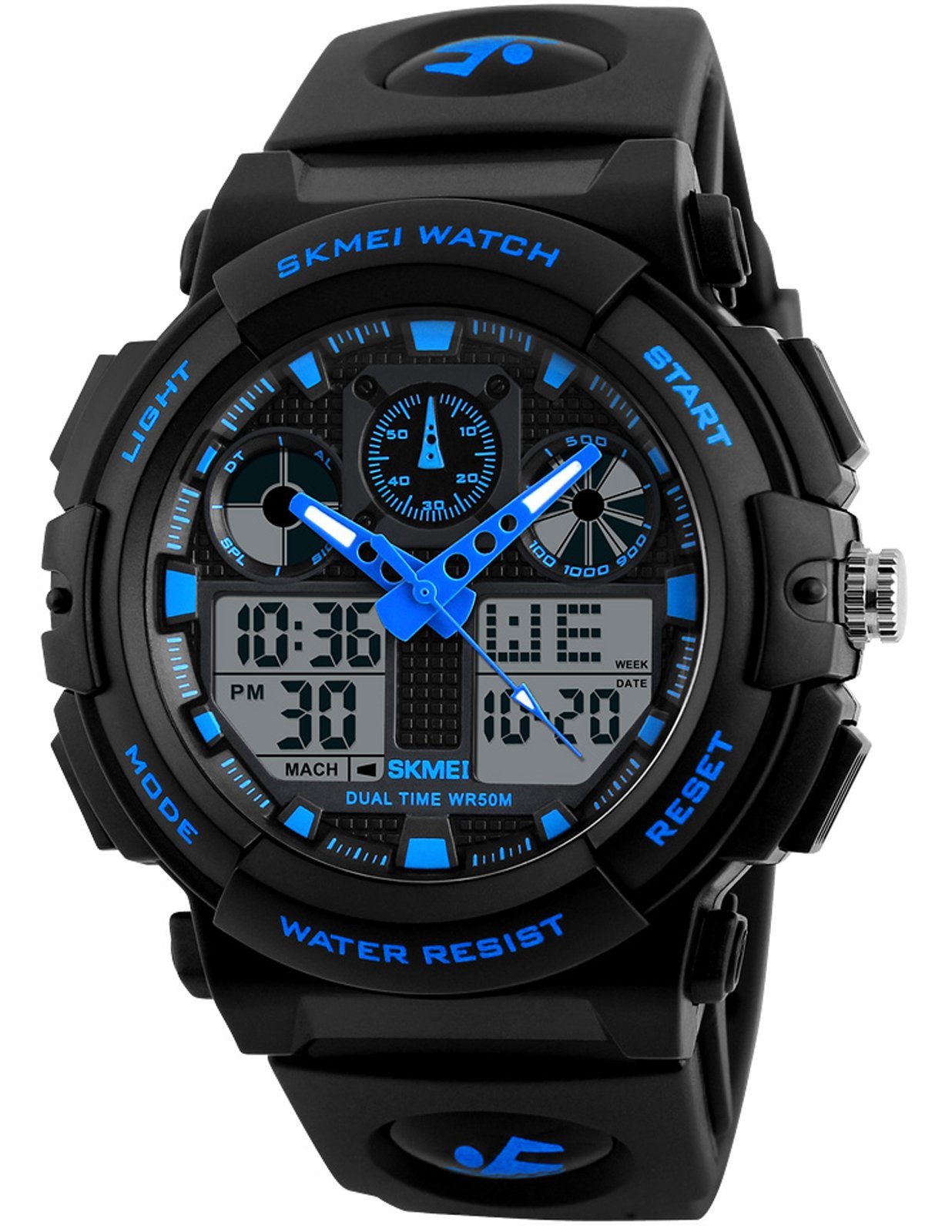 Foto 2 pulgar | Venta Internacional - Reloj De Pulsera Skmei Para Hombre, Negro Y Azul, Led, Impermeable, Deportivo