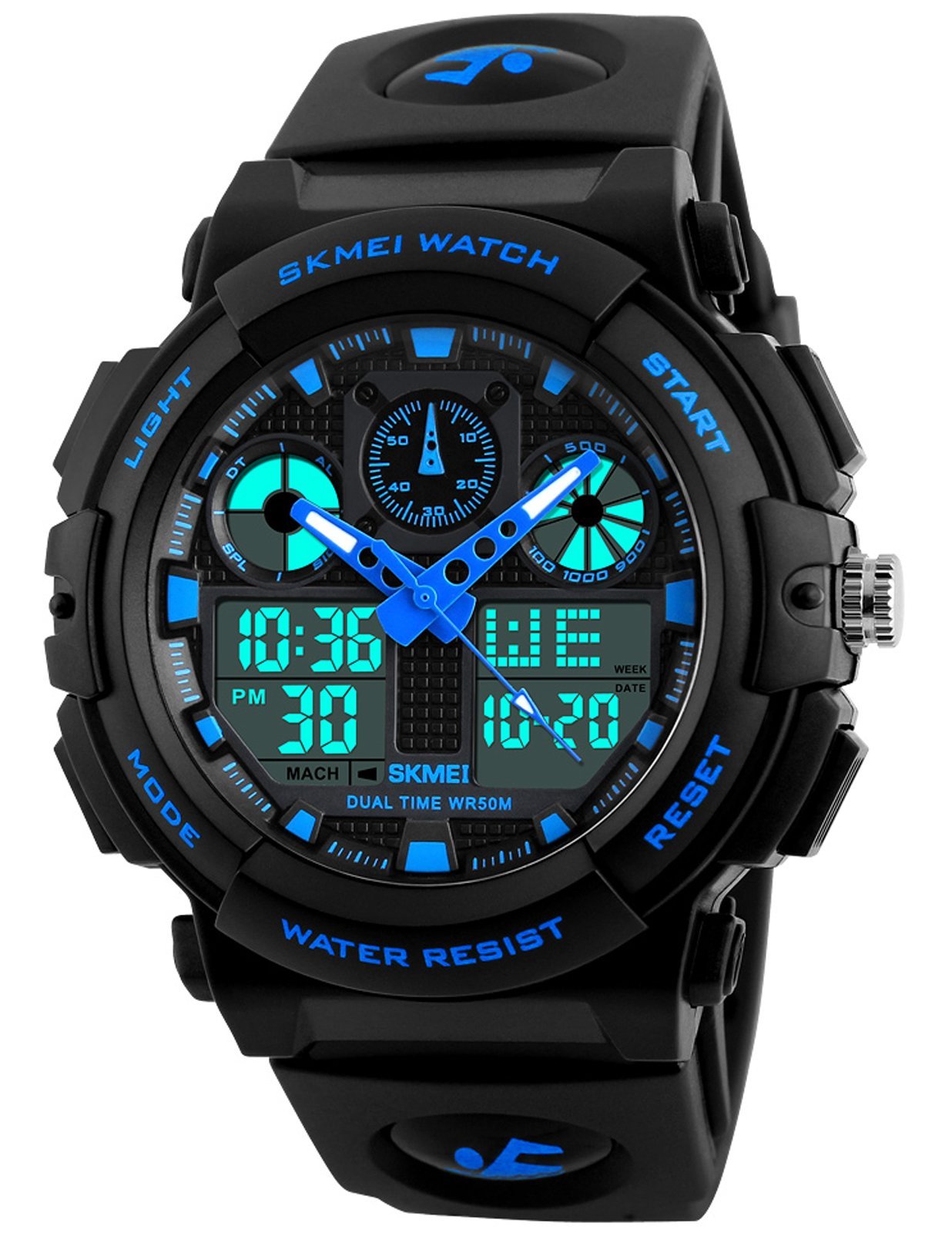 Foto 3 pulgar | Venta Internacional - Reloj De Pulsera Skmei Para Hombre, Negro Y Azul, Led, Impermeable, Deportivo