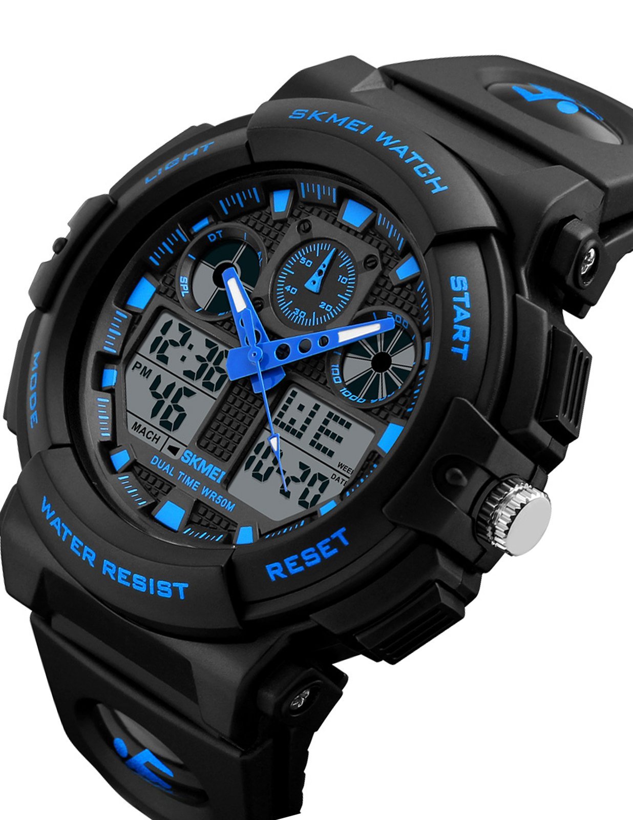 Foto 4 pulgar | Venta Internacional - Reloj De Pulsera Skmei Para Hombre, Negro Y Azul, Led, Impermeable, Deportivo