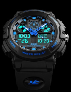 Foto 5 | Venta Internacional - Reloj De Pulsera Skmei Para Hombre, Negro Y Azul, Led, Impermeable, Deportivo