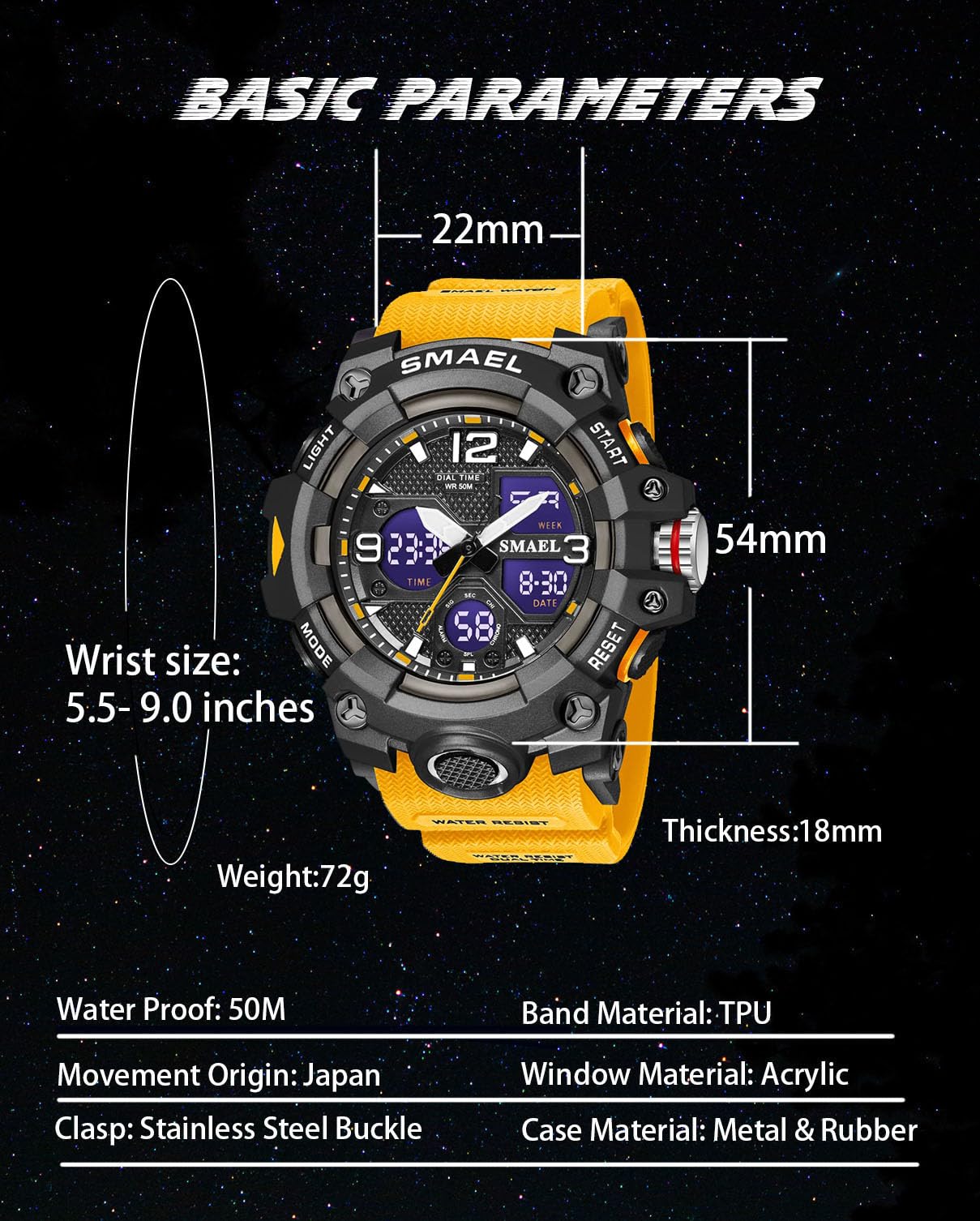 Foto 7 pulgar | Venta Internacional - Reloj Gosasa S-shock Para Hombre, Resistente Al Agua, Alarma, Led