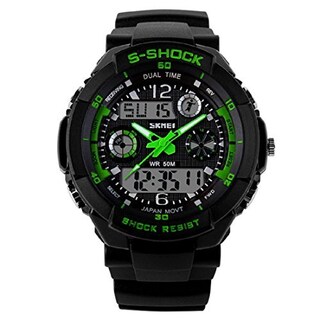 Foto 1 | Reloj Deportivo Skmei S Shock Analógico y Digital Verde - Resistente al Agua 50m
