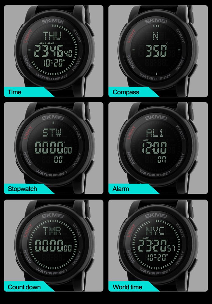 Foto 6 pulgar | Venta Internacional - Reloj Gosasa, Brújula Led Led Para Deportes De Supervivencia Al Aire Libre, 50 M