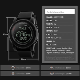Foto 6 | Venta Internacional - Reloj Gosasa, Brújula Led Led Para Deportes De Supervivencia Al Aire Libre, 50 M