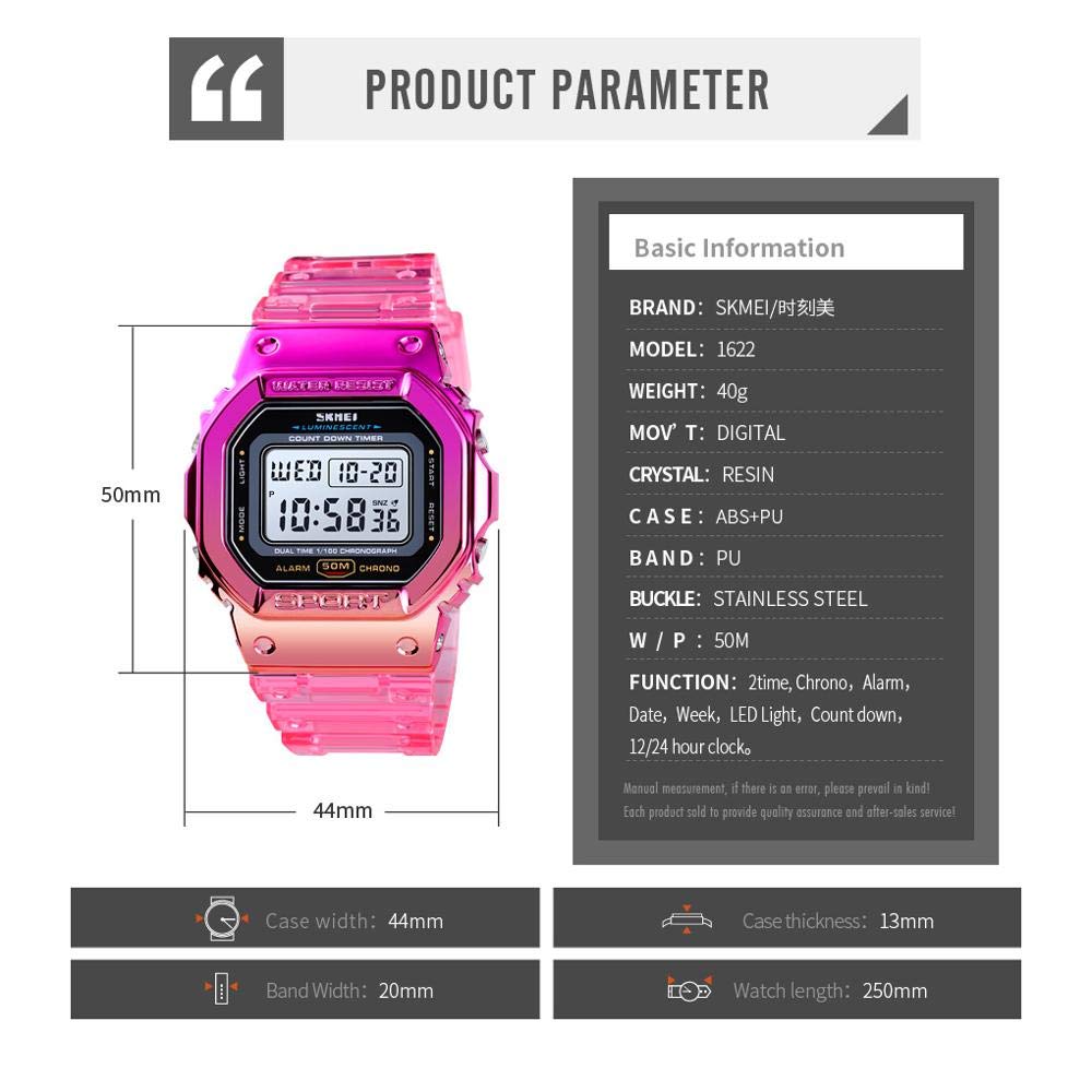 Foto 6 pulgar | Venta Internacional - Reloj Carlien Para Hombre, Colorido, Digital, Cuadrado, Deportivo, 44 Mm