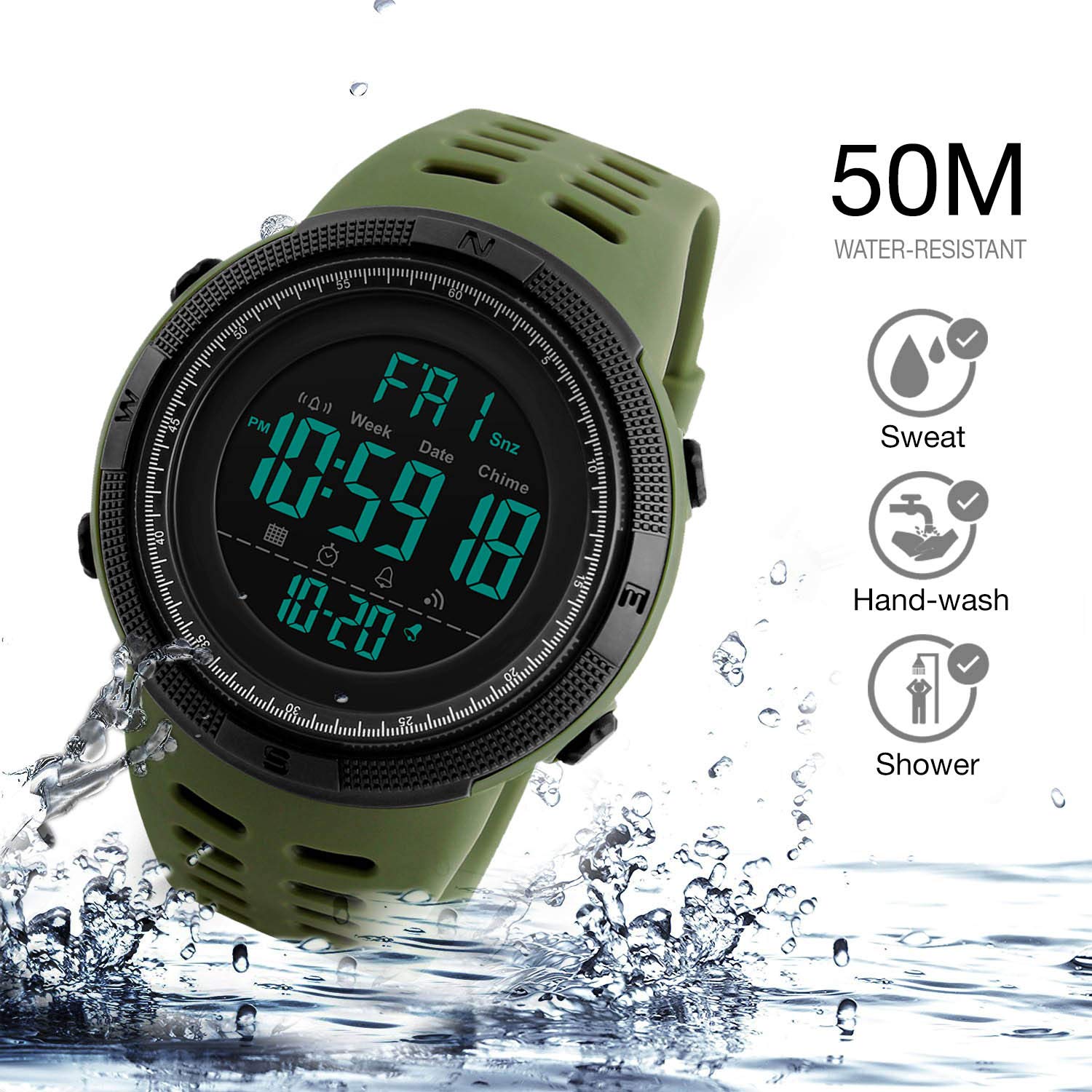 Foto 3 | Venta Internacional - Reloj Deportivo Digital Kavie Para Hombre, Impermeable, Estilo Militar
