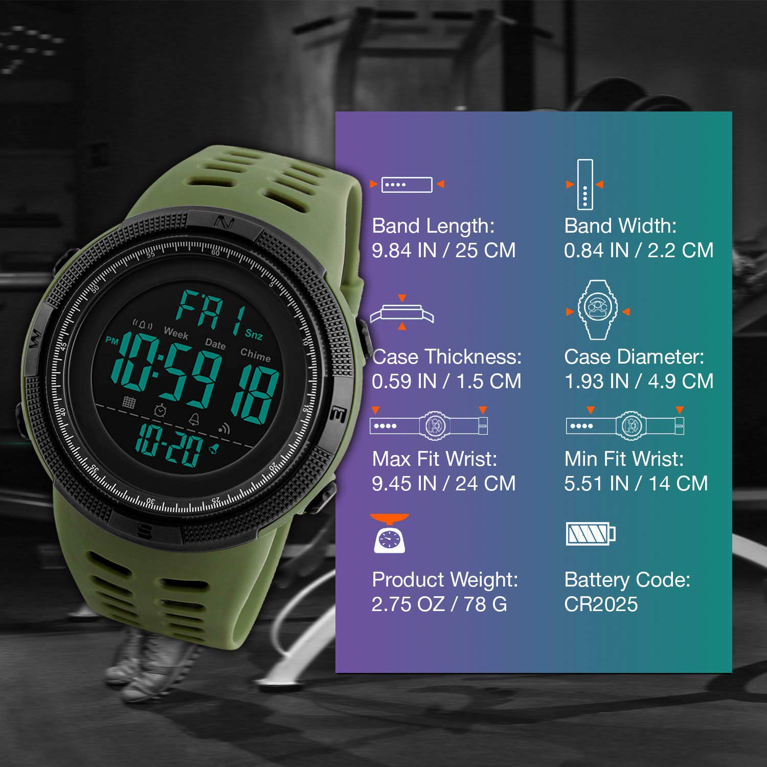Foto 8 pulgar | Venta Internacional - Reloj Deportivo Digital Kavie Para Hombre, Impermeable, Estilo Militar