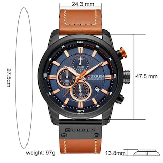 Foto 7 | Venta Internacional - Reloj Gosasa Con Cronógrafo, Correa De Piel, Impermeable, 3 Barras, Para Hombre