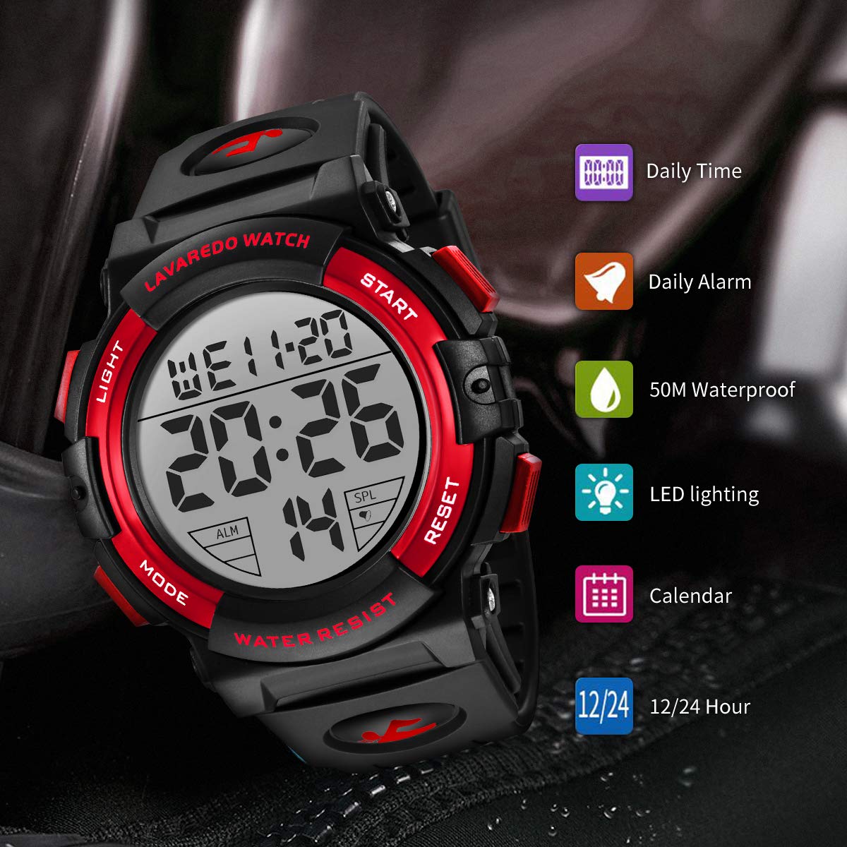 Foto 3 pulgar | Venta Internacional - Reloj L Lavaredo Lavaredo Digital Para Hombre A Prueba De Agua