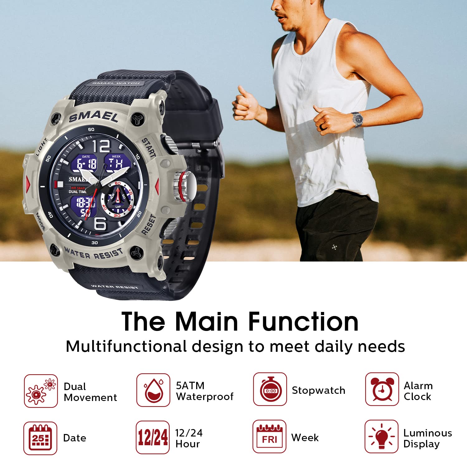 Foto 5 pulgar | Venta Internacional - Reloj Deportivo Digital L Lavaredo Lavaredo Para Hombre, A Prueba De Golpes