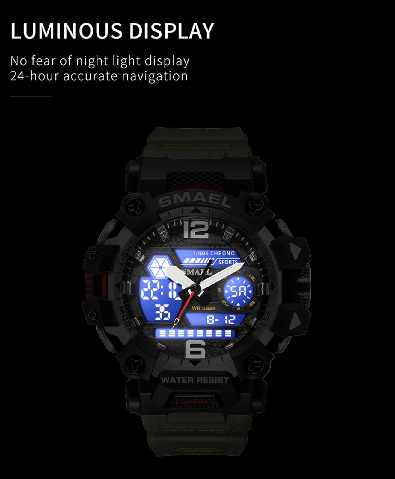 Foto 8 pulgar | Venta Internacional - Reloj Deportivo Smael 8072 Led Impermeable Para Hombre