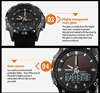 Foto 7 | Venta Internacional - Reloj Bounabay Solar Power Military Dual Time Para Hombre, 5 Atm