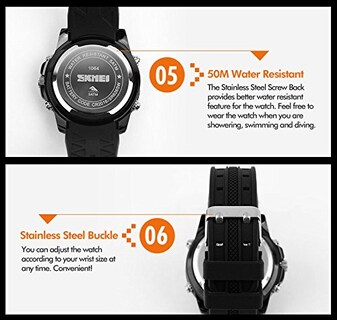 Foto 8 | Venta Internacional - Reloj Bounabay Solar Power Military Dual Time Para Hombre, 5 Atm