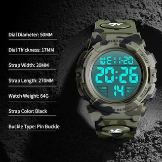 Foto 4 | Reloj Deportivo Digital LED Resistente al Agua 50m para Hombre