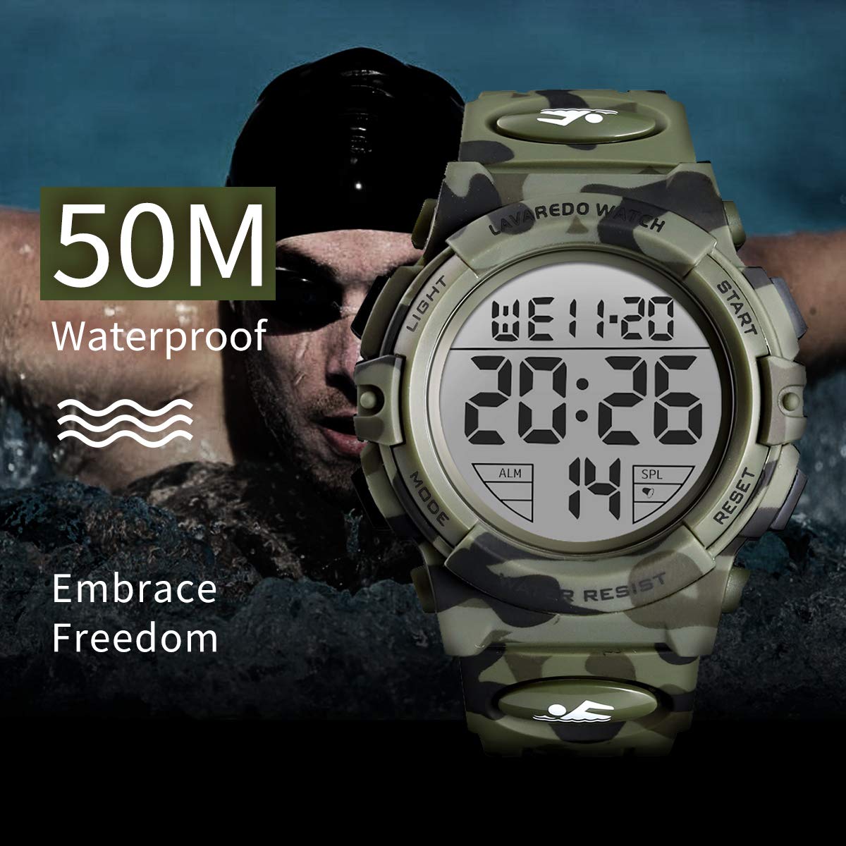 Foto 6 pulgar | Reloj Deportivo Digital LED Resistente al Agua 50m para Hombre