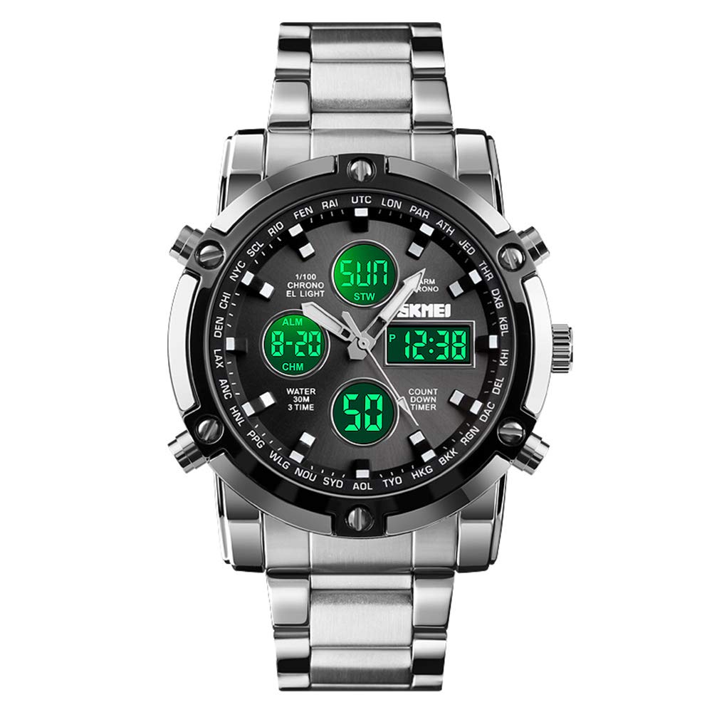 Foto 2 pulgar | Venta Internacional - Reloj Bozlun Analógico Digital Para Hombre Con 3 Zonas Horarias De 48 Mm