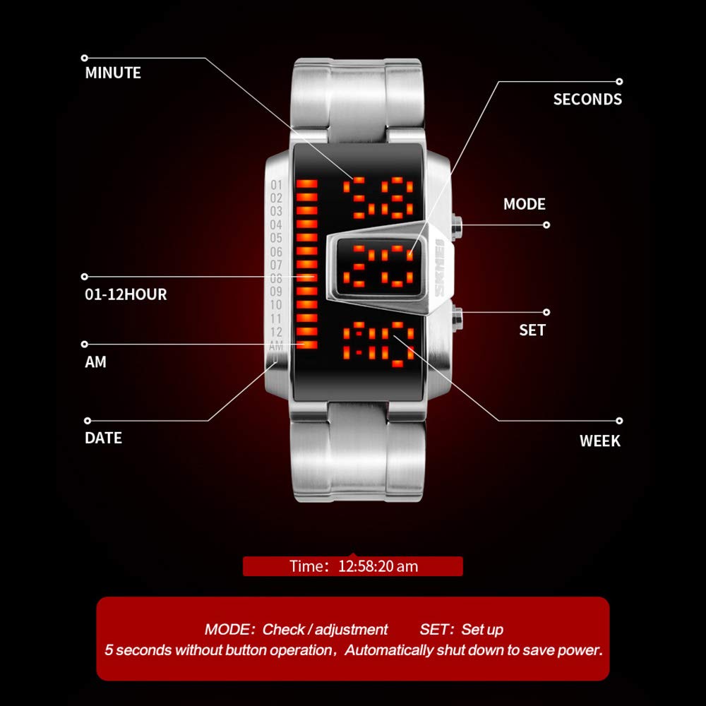Foto 9 pulgar | Venta Internacional - Reloj Cigoo 1179 Led Digital Rectangular Para Hombre, 50 M, Waterpr